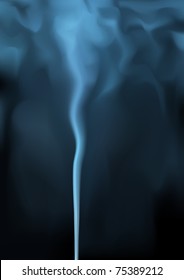 Editable vector background illustration of rising blue smoke made with a gradient mesh