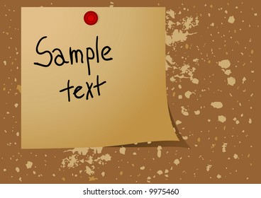 Editable vector background - Note pad reminder on a message board