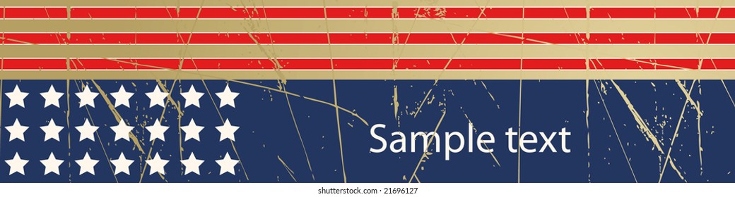 Editable vector background - stars and stripes. Space for your text.