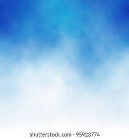 Editable vector background of white cloud detail in a blue sky made using a gradient mesh