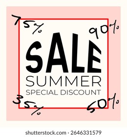 Banner vetorial editável com VENDA e texto 50 OFF, perfeito para modelos de marketing, promoções de e-commerce e ofertas de varejo exclusivas.