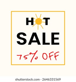 Editable vector banner with SALE and 75 OFF text, perfect for marketing templates, e-commerce promotions, and exclusive retail offers.