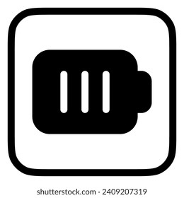 Editable vector battery icon. Black, line style, transparent white background. Part of a big icon set family. Perfect for web and app interfaces, presentations, infographics, etc