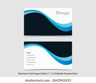 editable vector of blank business card design template