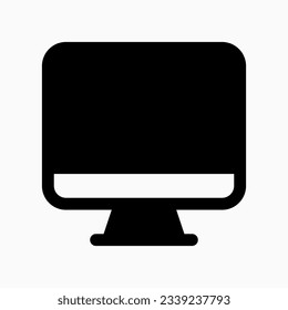 Editable vector blank desktop computer screen icon. Black, line style, transparent white background. Part of a big icon set family. Perfect for web and app interfaces, presentations, infographics, etc