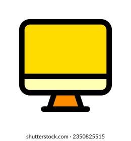 Editable vector blank desktop computer screen icon. Black, line style, transparent white background. Part of a big icon set family. Perfect for web and app interfaces, presentations, infographics, etc