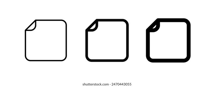 Editable vector blank empty file icon. Black, line style, transparent white background. Part of a big icon set family. Perfect for web and app interfaces, presentations, infographics, etc