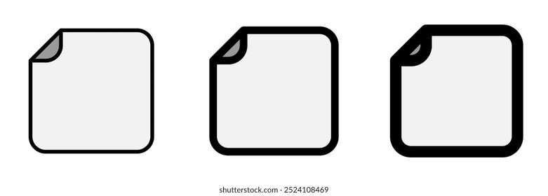 Editable vector blank empty file icon. Black, line style, transparent white background. Part of a big icon set family. Perfect for web and app interfaces, presentations, infographics, etc