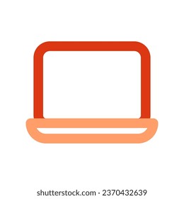 Editable vector blank laptop computer screen icon. Black, line style, transparent white background. Part of a big icon set family. Perfect for web and app interfaces, presentations, infographics, etc