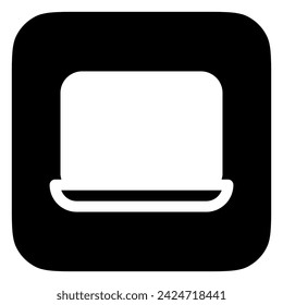 Editable vector blank laptop computer screen icon. Black, line style, transparent white background. Part of a big icon set family. Perfect for web and app interfaces, presentations, infographics, etc