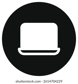 Editable vector blank laptop computer screen icon. Black, line style, transparent white background. Part of a big icon set family. Perfect for web and app interfaces, presentations, infographics, etc