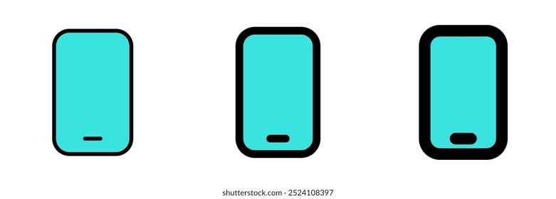 Editable vector blank smartphone screen icon. Black, line style, transparent white background. Part of a big icon set family. Perfect for web and app interfaces, presentations, infographics, etc