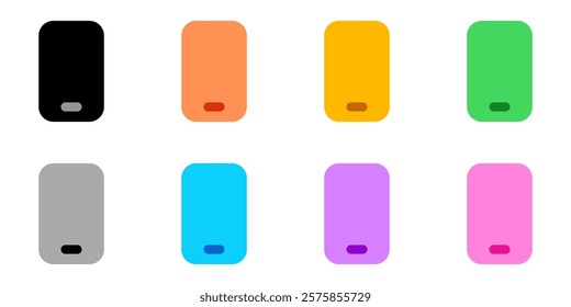 Editable vector blank smartphone screen icon. Black, line style, transparent white background. Part of a big icon set family. Perfect for web and app interfaces, presentations, infographics, etc