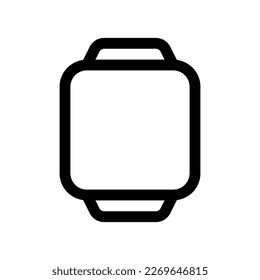 Editable vector blank square smartwatch screen icon. Black, line style, white background. Part of a big icon set family. Perfect for web and app interfaces, presentations, infographics, etc