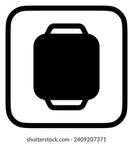 Editable vector blank square smartwatch screen icon. Black, line style, white background. Part of a big icon set family. Perfect for web and app interfaces, presentations, infographics, etc