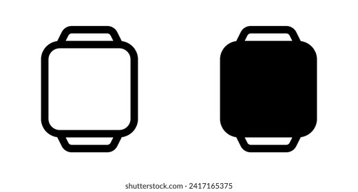 Editable vector blank square smartwatch screen icon. Black, line style, white background. Part of a big icon set family. Perfect for web and app interfaces, presentations, infographics, etc