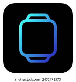 Editable vector blank square smartwatch screen icon. Black, line style, white background. Part of a big icon set family. Perfect for web and app interfaces, presentations, infographics, etc