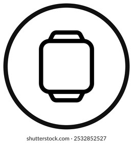 Editable vector blank square smartwatch screen icon. Black, line style, white background. Part of a big icon set family. Perfect for web and app interfaces, presentations, infographics, etc