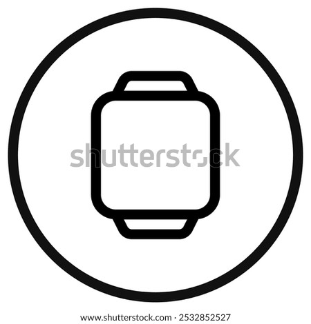 Editable vector blank square smartwatch screen icon. Black, line style, white background. Part of a big icon set family. Perfect for web and app interfaces, presentations, infographics, etc