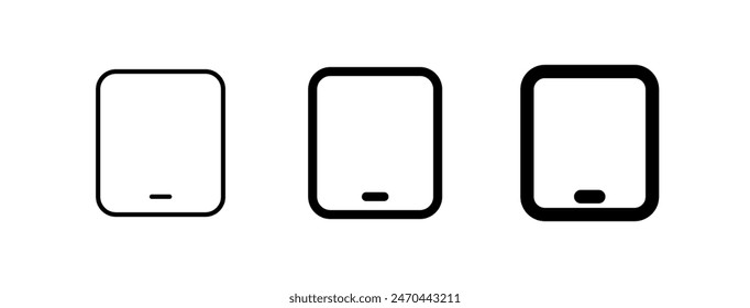Editable vector blank tablet screen icon. Black, line style, transparent white background. Part of a big icon set family. Perfect for web and app interfaces, presentations, infographics, etc
