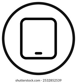 Editable vector blank tablet screen icon. Black, line style, transparent white background. Part of a big icon set family. Perfect for web and app interfaces, presentations, infographics, etc