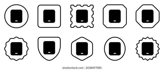 Editable vector blank tablet screen icon. Black, line style, transparent white background. Part of a big icon set family. Perfect for web and app interfaces, presentations, infographics, etc