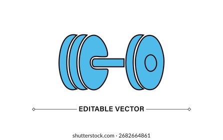 Design editável Vetor Blue Dumbbells
