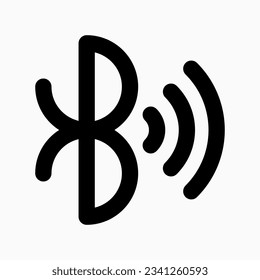 Editable vector blue tooth connection icon. Black, line style, transparent white background. Part of a big icon set family. Perfect for web and app interfaces, presentations, infographics, etc