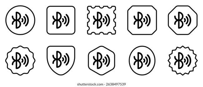 Editable vector blue tooth connection icon. Black, line style, transparent white background. Part of a big icon set family. Perfect for web and app interfaces, presentations, infographics, etc