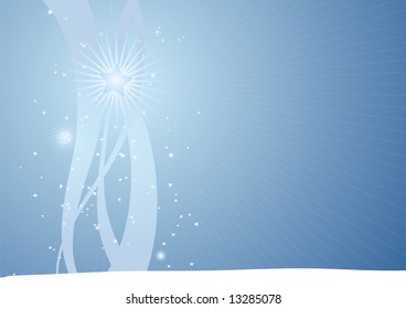 Editable vector blue winter background with space for your text