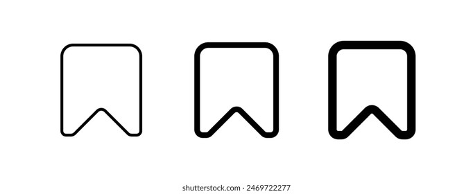 Editable vector bookmark favorite icon. Black, line style, transparent white background. Part of a big icon set family. Perfect for web and app interfaces, presentations, infographics, etc