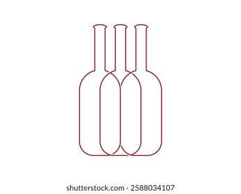 editable vector bottle wine store symbol design illustration isolated on transparent background