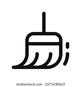 Icono de limpieza de vectores de vectores editables. Negro, estilo de línea, fondo blanco transparente. Parte de una familia de iconos grandes. Perfecto para interfaces web y de aplicaciones, presentaciones, infografías, etc