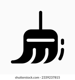 Editable vector broomstick sweeping cleaning icon. Black, line style, transparent white background. Part of a big icon set family. Perfect for web and app interfaces, presentations, infographics, etc