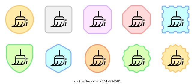 Editable vector broomstick sweeping cleaning icon. Black, line style, transparent white background. Part of a big icon set family. Perfect for web and app interfaces, presentations, infographics, etc