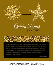 Editable vector brush Golden glitter