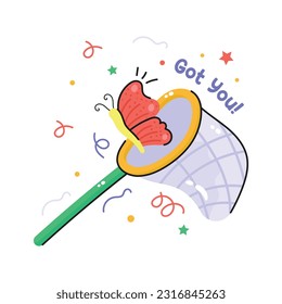 An editable vector of butterfly net in modern style, ready to use icon