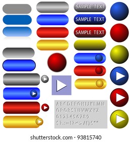 editable vector buttons