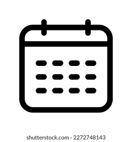 Editable vector calendar, date icon. Black, line style, transparent white background. Part of a big icon set family. Perfect for web and app interfaces, presentations, infographics, etc