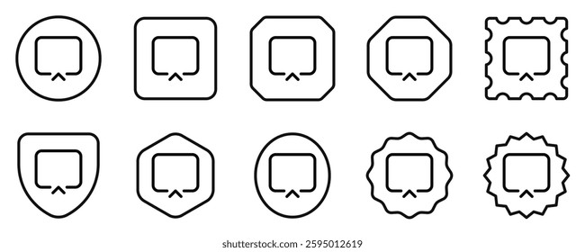 Editable vector cast screen icon. Black, line style, transparent white background. Part of a big icon set family. Perfect for web and app interfaces, presentations, infographics, etc