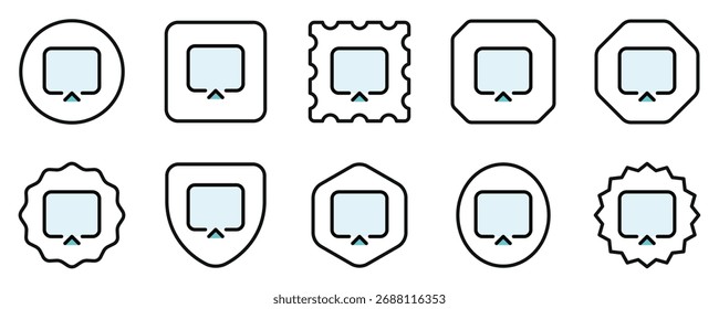 Editable vector cast screen icon. Black, line style, transparent white background. Part of a big icon set family. Perfect for web and app interfaces, presentations, infographics, etc
