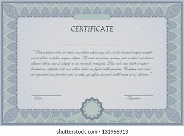 Editable vector certificate template with ornamental border