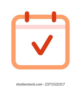 Icono de evento de calendario de comprobación de vector modificable. Negro, estilo de línea, fondo blanco transparente. Parte de una familia de iconos grandes. Perfecto para interfaces web y de aplicaciones, presentaciones, infografías, etc