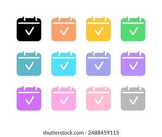 Icono de evento de calendario de comprobación de Vector editable. Negro, estilo de línea, fondo blanco transparente. Parte de una gran familia de iconos. Perfecto para interfaces de Web y App, presentaciones, infografías, etc
