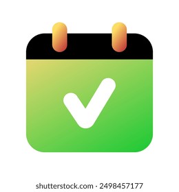 Editable vector check calendar event icon. Black, line style, transparent white background. Part of a big icon set family. Perfect for web and app interfaces, presentations, infographics, etc