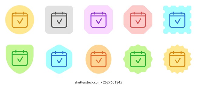 Icono de evento de calendario de comprobación de Vector editable. Negro, estilo de línea, fondo blanco transparente. Parte de una gran familia de iconos. Perfecto para interfaces de Web y App, presentaciones, infografías, etc