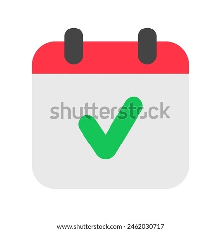 Editable vector check calendar event icon. Black, line style, transparent white background. Part of a big icon set family. Perfect for web and app interfaces, presentations, infographics, etc