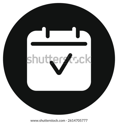 Editable vector check calendar event icon. Black, line style, transparent white background. Part of a big icon set family. Perfect for web and app interfaces, presentations, infographics, etc