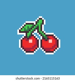 Editable vector cheery fruit icon pixel art illustration for game development,
game asset, web asset, graphic design, and printed purpose.
