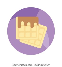 An editable vector of chocolate waffle in modern style, ready to use premium icon